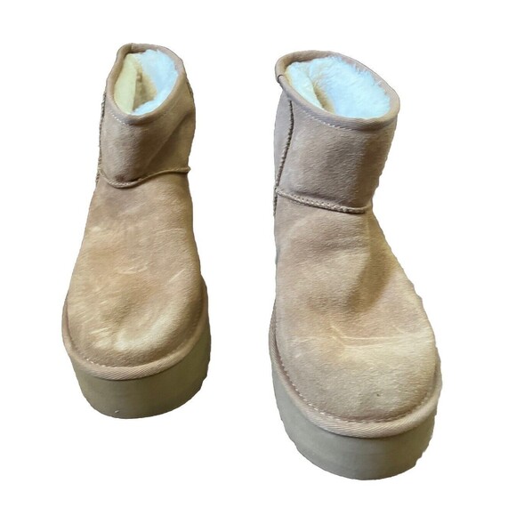 Ugg Women’s Classic Mini Platform Boot Chestnut Sz 8 New Without Box - Picture 3 of 6
